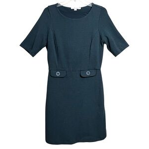 Boden Audrey Womens Retro Sheath Dress 12R Blue Ponte Career Office Academia